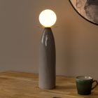 Ceramic table lamp grey, Figaro, with switch