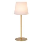 Golden rechargeable outdoor table lamp modern, Tyon, 2W, 2700K LED, IP65, with touch dimmer