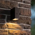 Black solar outdoor wall light modern, Bolton, 1W, 2850K LED, IP54