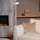 Black reading floor lamp modern, Aaron, 12W, 2700K LED, with touch dimmer