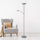 Chrome reading floor lamp modern, Zenith, 20W, 3000K LED