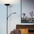 Black reading floor lamp modern, Zenith, 20W, 3000K LED