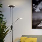 Black reading floor lamp modern, Champion, 20W, 3000K LED
