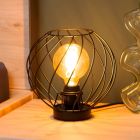 Black table lamp classic, Danza, with switch