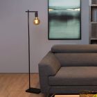 Black floor lamp modern, Leanne, with switch