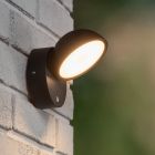 Black outdoor wall light with dusk to dawn sensor modern, Finn, 12W, 3000K LED, IP54
