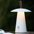 White rechargeable outdoor table lamp modern, La Donna, 2W, 2700K LED, IP54, with switch