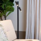 Black rechargeable floor lamp modern, Antrim, 2,2W, 2700K LED, IP54, with touch dimmer