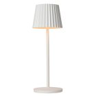 White outdoor table lamp rustic, Justine, 2W, 2700K LED, IP54, with touch dimmer