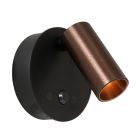 Brown rechargeable wall light modern, Toni, 2W, 2700-4000K, with touch dimmer