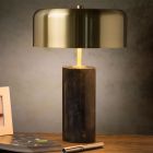Marble table lamp gold, Mirasol, with switch