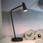 Black rechargeable table lamp modern, Stirling, 3W, 2700K LED, with touch dimmer