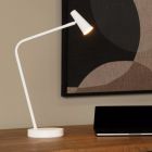 White rechargeable table lamp modern, Stirling, 3W, 2700K LED, with touch dimmer