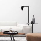 Black reading floor lamp modern, Lesley, with switch