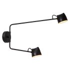 Black rechargeable wall light rustic, Milne, 6W, 2700K LED, with touch dimmer