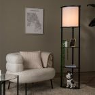 Black floor lamp modern, Menno, with pull switch