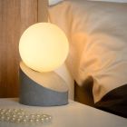 Grey table lamp modern, Len, with switch