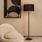 Black floor lamp rustic, Maya, with switch