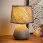 Ceramic table lamp grey, Ramzi, with switch