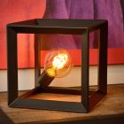 Grey table lamp retro, Thor, with switch