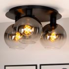 Grey flush ceiling light retro, Marius