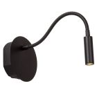 Black bedside lamp modern, Jolijn, 2W, 3000K LED, with switch