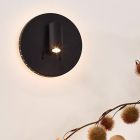 Black wall light modern, Bentjer, 6W, 3000K LED, with switch