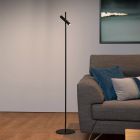 Black reading floor lamp modern, Philon, 4,5W, 3000K LED, with touch dimmer