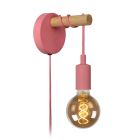 Pink kid's wall light modern, Paulien, with switch