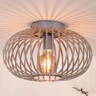 Grey flush ceiling light retro, Manuela