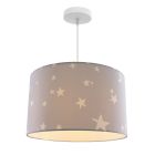 Fabric kids pendant light grey, Stars