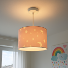 Fabric kids pendant light pink, Stars