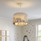 Fabric kids pendant light grey, Safari