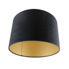 Black Velor lampshade Madelyn, Fabric, Modern