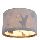 Fabric kid's ceiling light grey, Butterfly