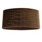 40 cm oval velvet lamp shade brown croco fabric, Emilius
