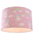 Fabric children's ceiling light pink, Unicorn