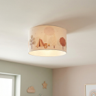 Fabric children's ceiling light white, Forest life