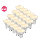 20-pack Dimmable transparent GU10 LED lamp Antonie, 5w, warm white