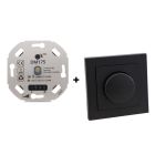 LED dimmer, 0,5 - 200W, with anthracite modular plate and electric socket