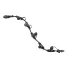 0.5m black distribution cable, With 5 outputs