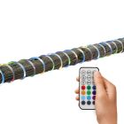 This LED rope light is 20 meters long and has a diameter of 1.3 cm. The connection cable is 1.5 meters long.