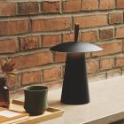 Black rechargeable table lamp modern, Ara, 2W, 3000K LED, IP54, with switch