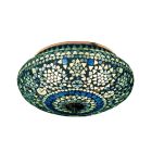 Blue oriental flush ceiling light mosaic, Mimoun