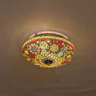 Multicoloured oriental flush ceiling light mosaic, Mimoun