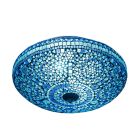 Blue oriental flush ceiling light mosaic, Louay