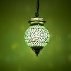 Green oriental pendant light mosaic, Nisrin