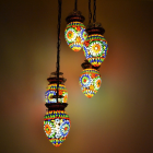 Multicoloured oriental pendant light mosaic, Amir