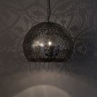 Silver oriental pendant light filigree, Kenza