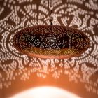 Copper oriental pendant light filigree, Zina